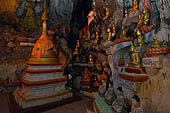 Inle Lake Myanmar. Pindaya, the famous Shwe Oo Min pagoda, a natural cave filled with thousands of gilded Buddha statues. 